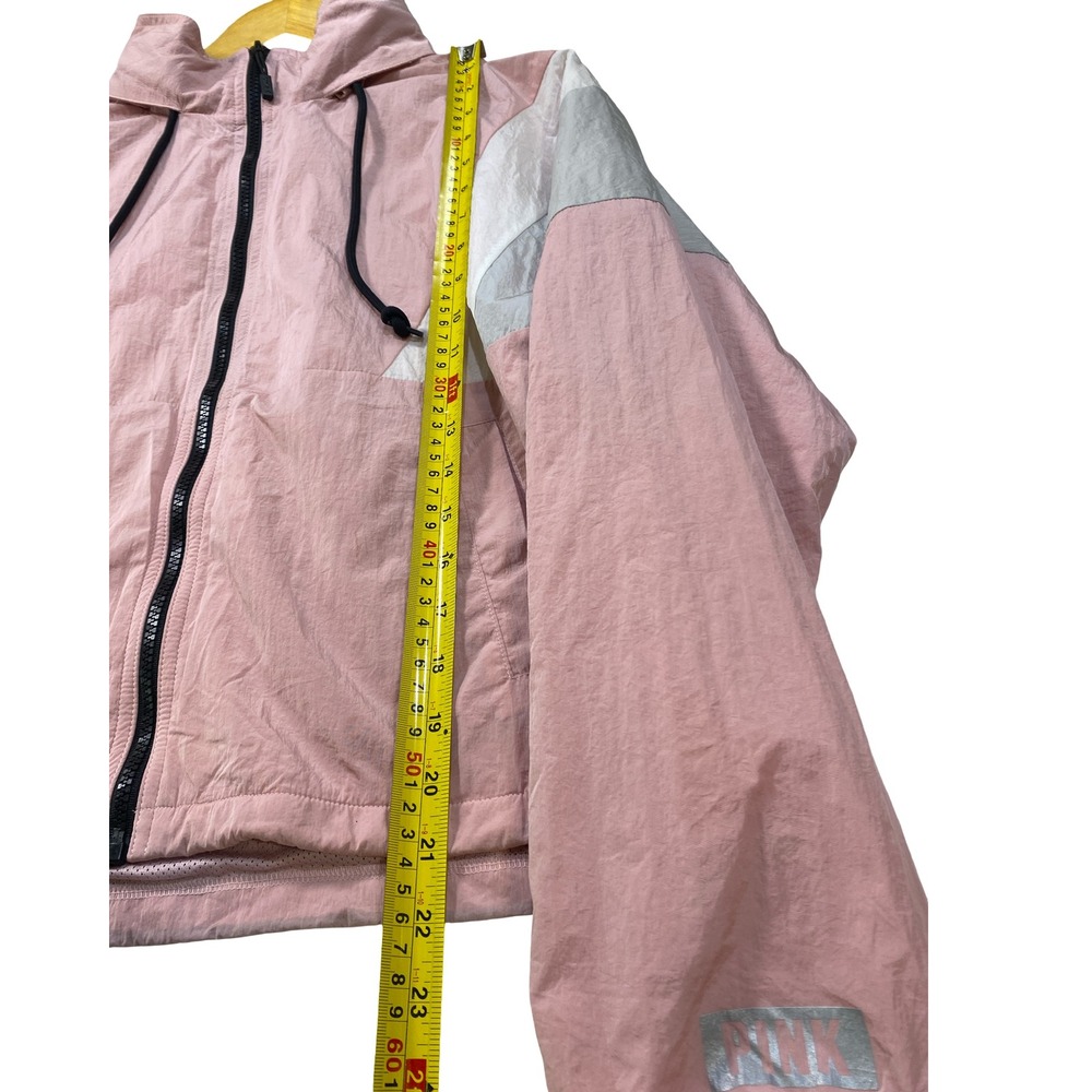 PINK Victoria Secret Colorblock Windbreaker Jacket XS/S Pink Gray  Lightweight - Picture 9 of 9